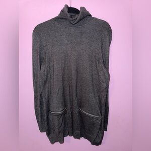 Michael Kors Grey Turtle Neck sweater with front zippers